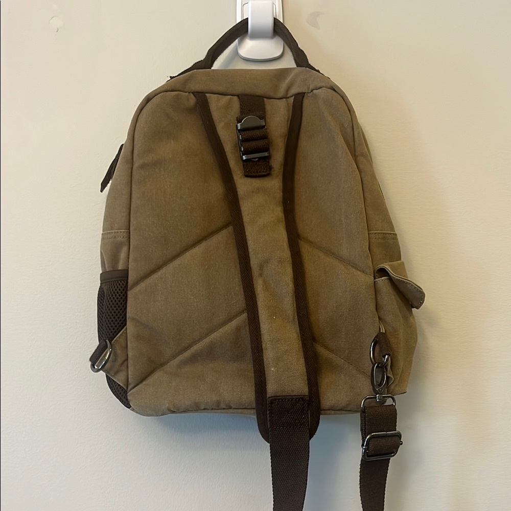 Men's Tan Canvas Backpack - Picture 2 of 2